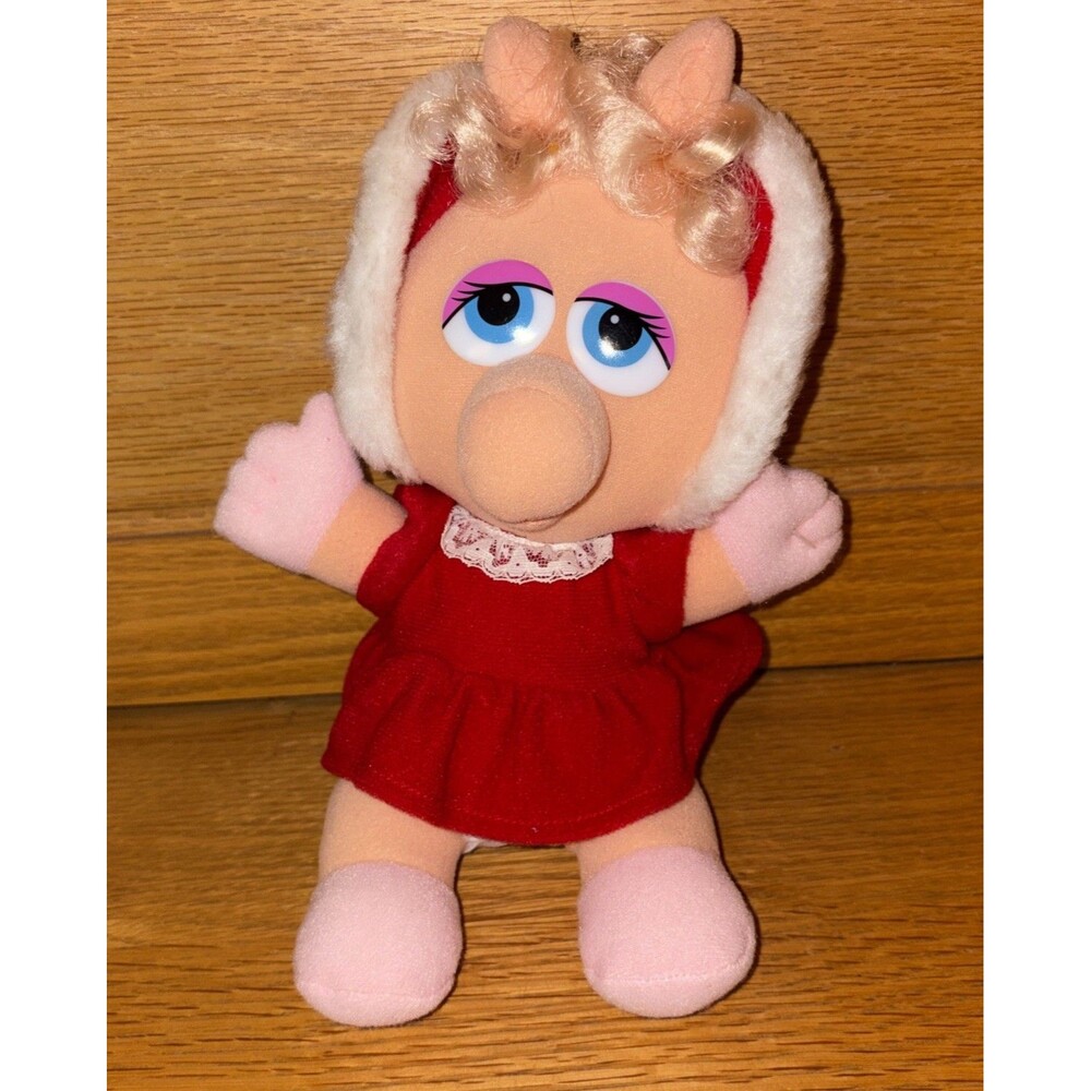 Baby Miss Piggy 1987 Christmas Plush Doll Mrs. Claus Muppets Jim Hensen Assoc.